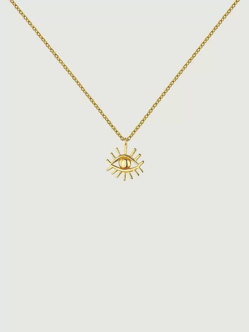 Aristocrazy Collares De Plata-Colgante De Plata 925 Banada En Oro Amarillo De 18K Con Ojo
