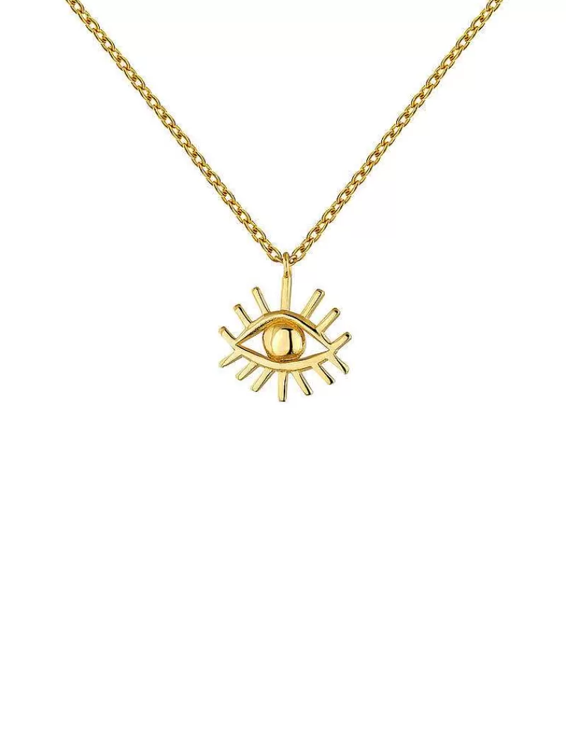 Aristocrazy Collares De Plata-Colgante De Plata 925 Banada En Oro Amarillo De 18K Con Ojo
