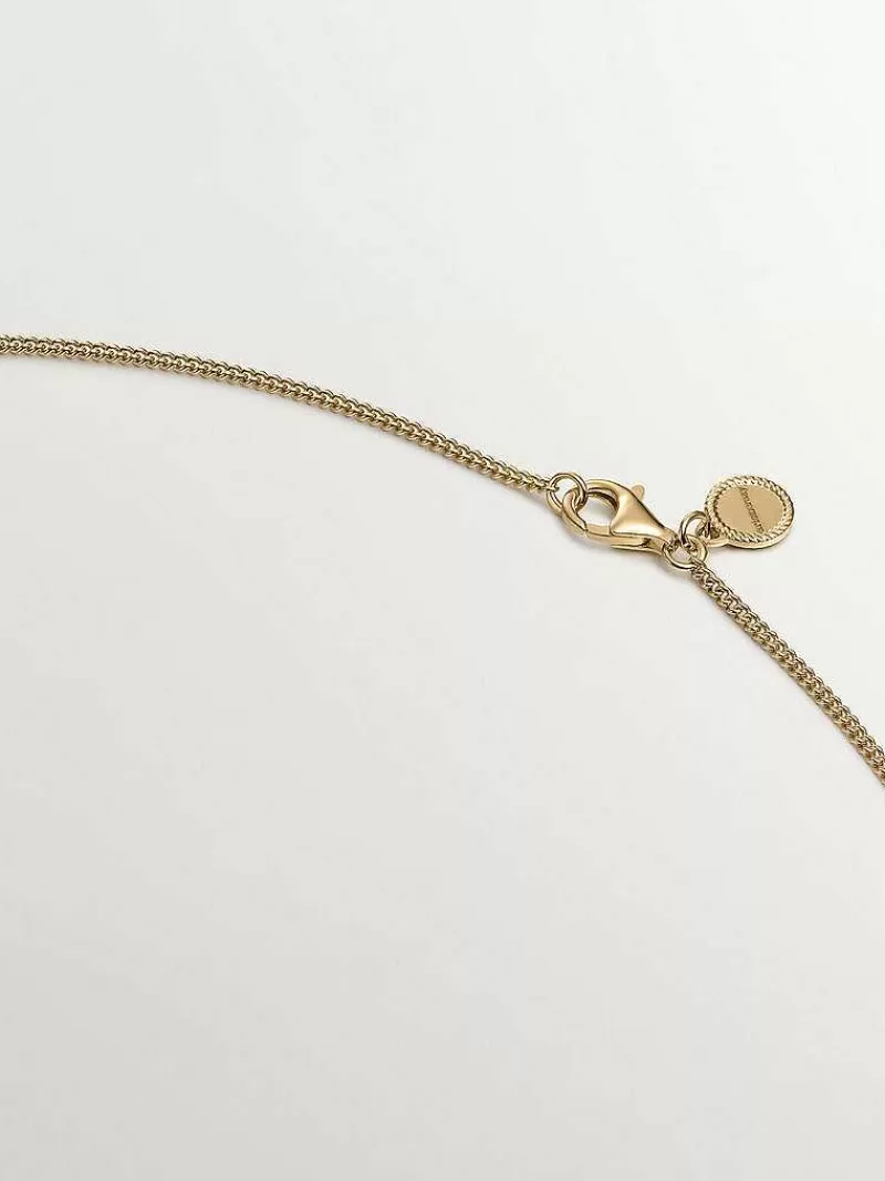 Aristocrazy Collares De Plata-Colgante De Plata 925 Banada En Oro Amarillo De 18K Con Textura Mimbre