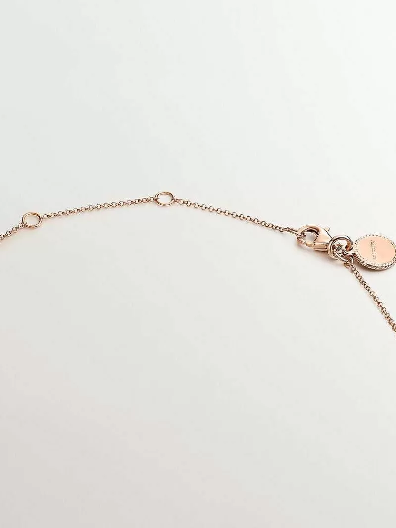 Aristocrazy Collares De Plata-Colgante De Plata 925 Banada En Oro Rosa De 18K Con Amatista Morada Y Rodolita Rosa