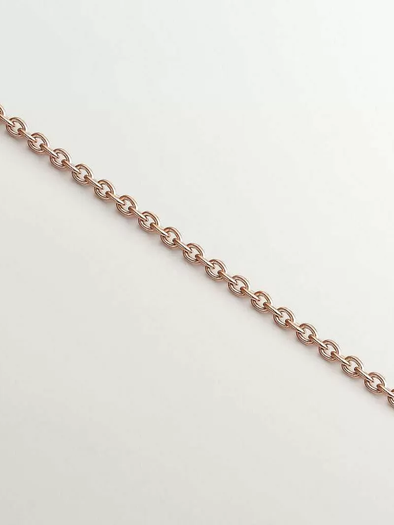 Aristocrazy Collares De Plata-Colgante De Plata 925 Banada En Oro Rosa De 18K Con Circulos Y Espinelas Negras
