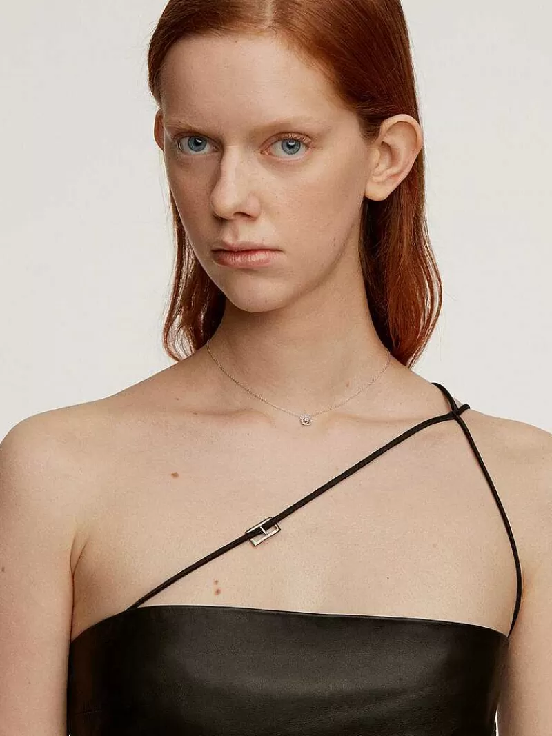 Aristocrazy Collares De Plata-Colgante De Plata 925 Con Topacio Blanco Y Orla De Zafiros Blancos