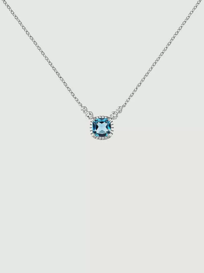 Aristocrazy Collares De Plata-Colgante De Plata 925 Con Topacios Azul London Y Blancos