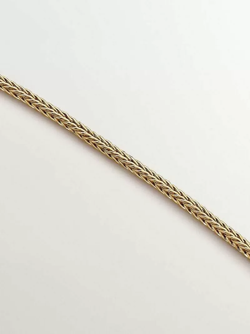 Aristocrazy Collares De Plata-Colgante Ovalado De Plata 925 Banada En Oro Amarillo De 18K Con Relieve