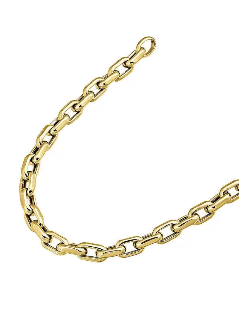 Aristocrazy Cadenas-Collar De Eslabones Forza De Plata 925 Banada En Oro Amarillo De 18K 45Cm