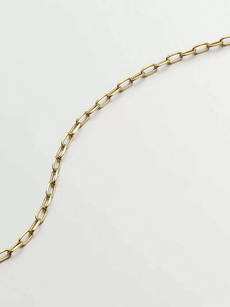 Aristocrazy Collares De Plata-Collar De Eslabones Forza De Plata 925 Banada En Oro Amarillo De 18K Con Corazon