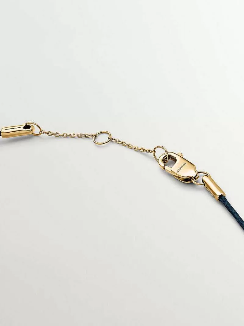 Aristocrazy Collares De Plata-Collar De Hilo Y Oro Amarillo De 18K Con Diamantes