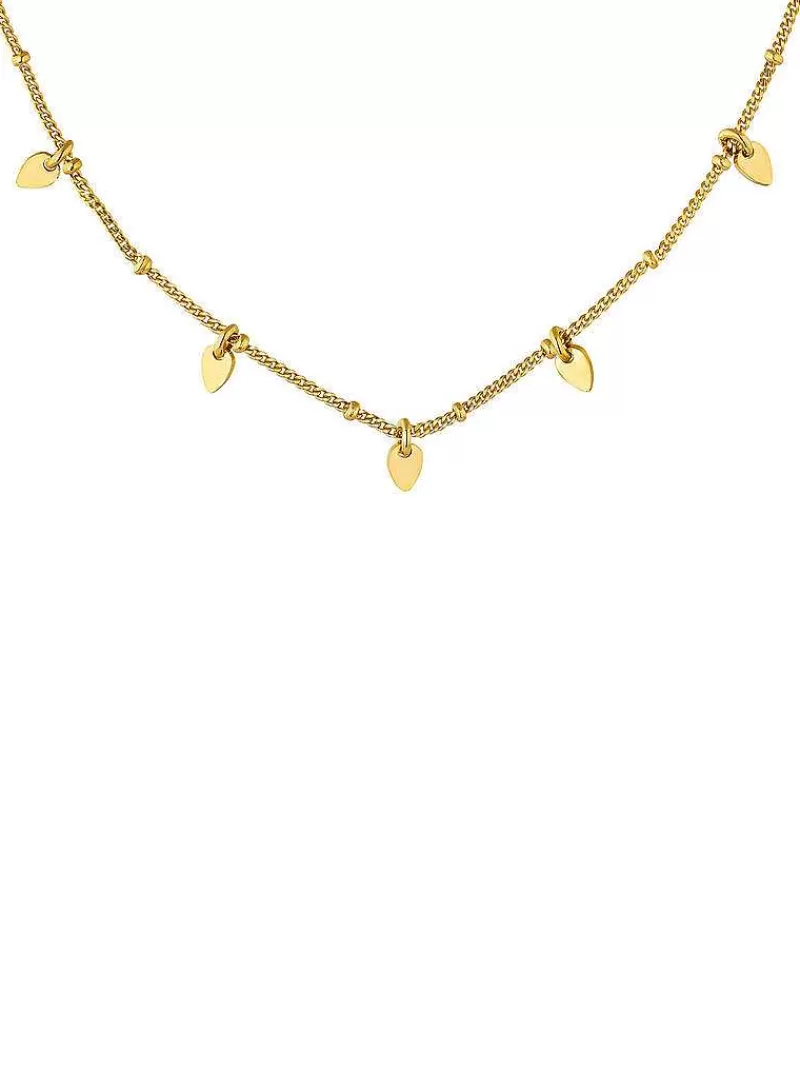Aristocrazy Collares De Plata-Collar De Plata 925 Banada En Oro Amarillo De 18K Con Hojas