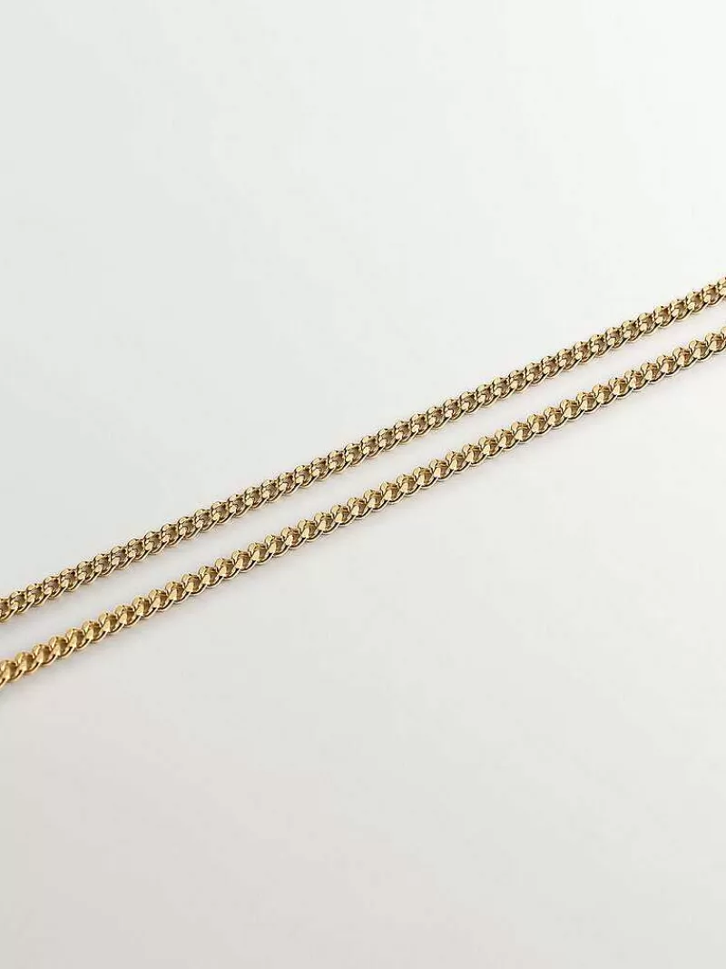 Aristocrazy Collares De Plata-Collar De Plata 925 Banada En Oro Amarillo De 18K Con Jade Rojo