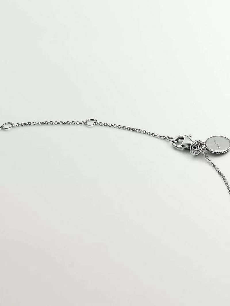 Aristocrazy Collares De Plata-Collar De Plata 925 Con Topacio Azul Y Zafiros Blancos