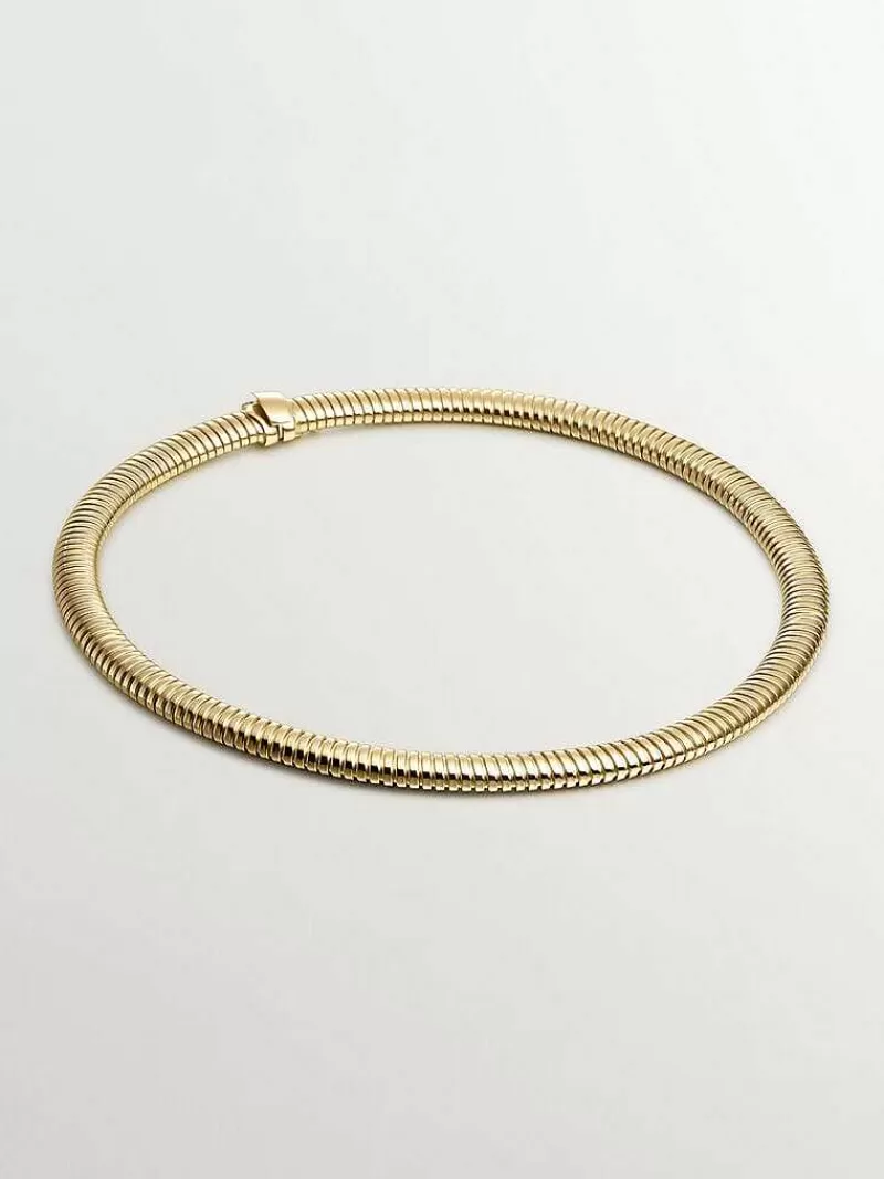 Aristocrazy Collares De Plata-Collar Tubogas De Plata 925 Banada En Oro Amarillo De 18K