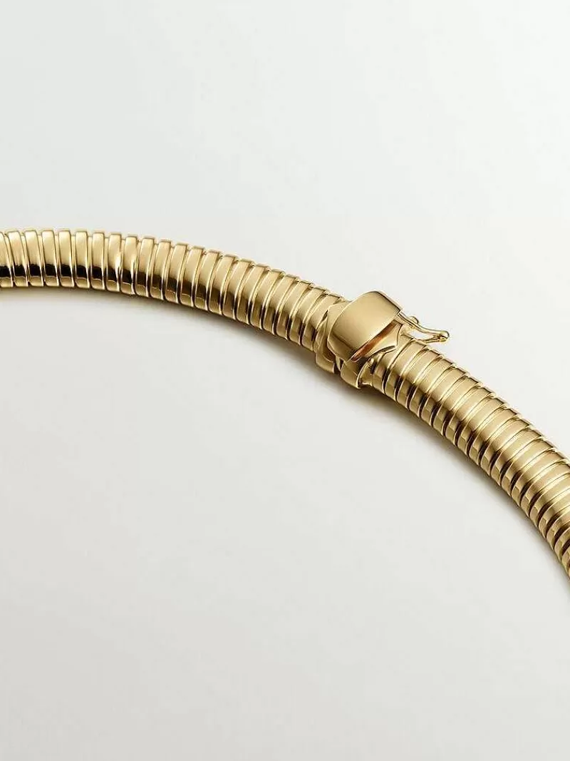 Aristocrazy Collares De Plata-Collar Tubogas De Plata 925 Banada En Oro Amarillo De 18K