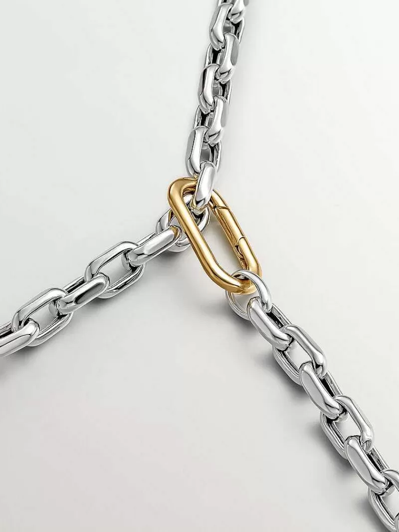 Aristocrazy Charms De Plata-Mosqueton Ovalado De Plata 925 Banada En Oro Amarillo De 18K