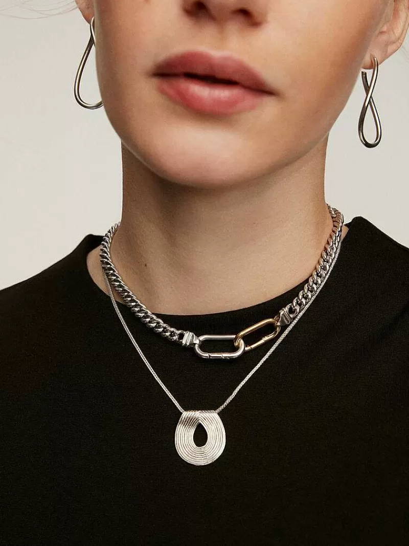 Aristocrazy Charms De Plata-Mosqueton Ovalado De Plata 925 Banada En Oro Amarillo De 18K