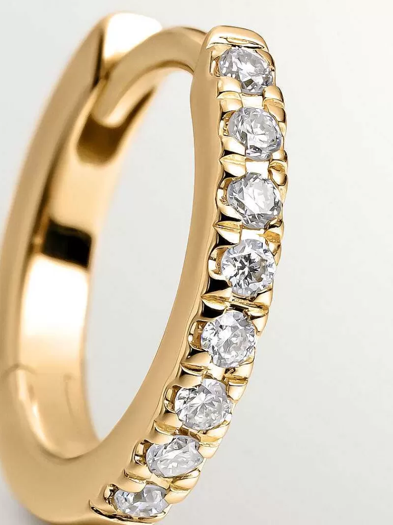 Aristocrazy Pendientes Por Unidad-Pendiente De Aro Individual De Oro Amarillo De 18K Con Diamantes
