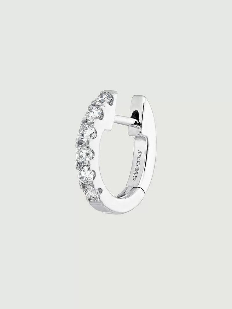 Aristocrazy Pendientes Por Unidad-Pendiente Individual De Oro Blanco De 18K Con Diamantes De 0,16Cts