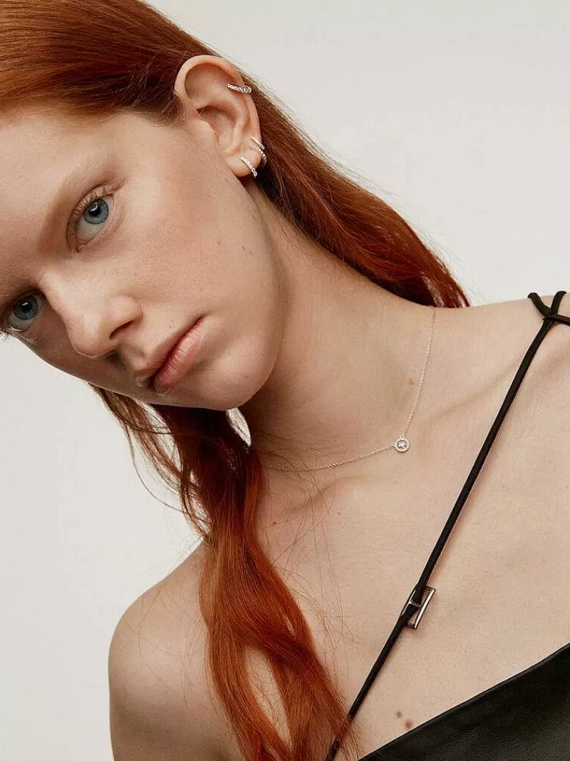 Aristocrazy Pendientes Por Unidad-Pendiente Individual De Oro Blanco De 18K Con Diamantes De 0,16Cts