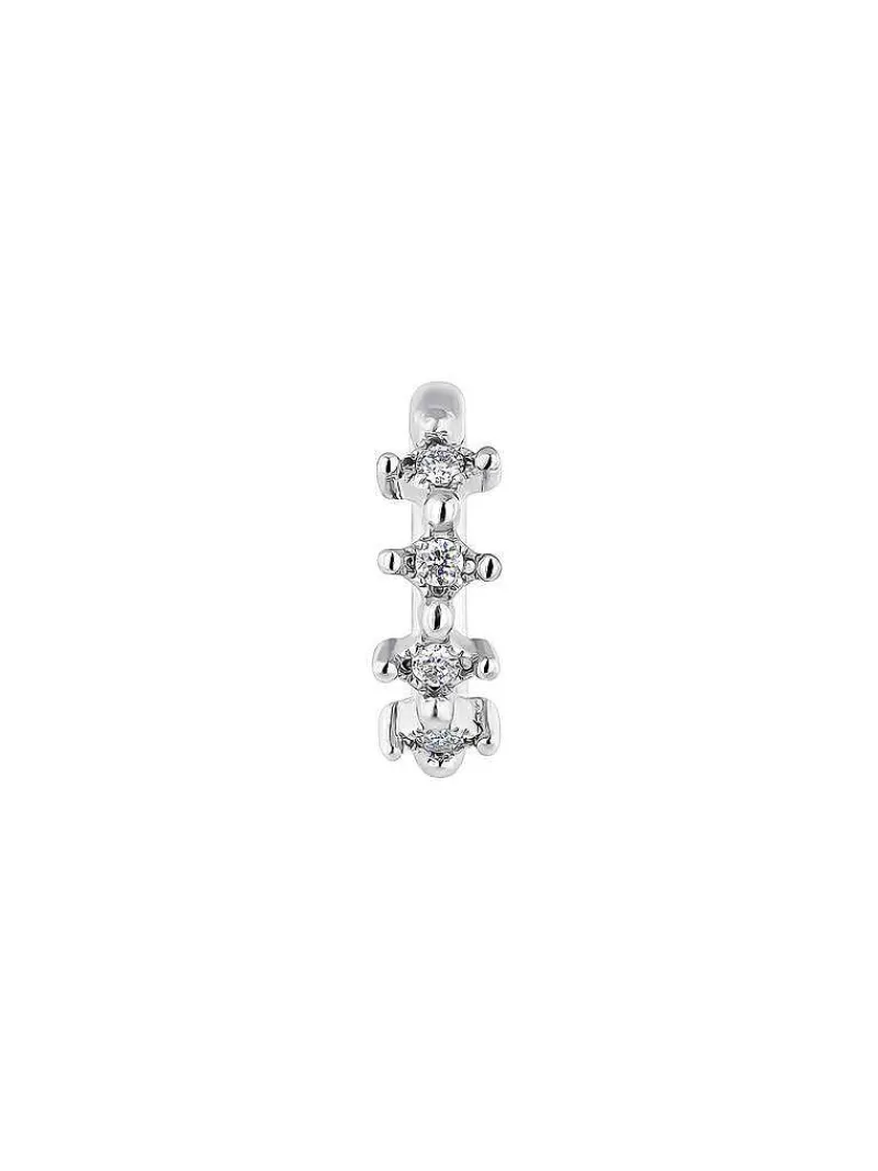 Aristocrazy Pendientes Por Unidad-Pendiente Individual De Oro Blanco De 9K Con Diamantes