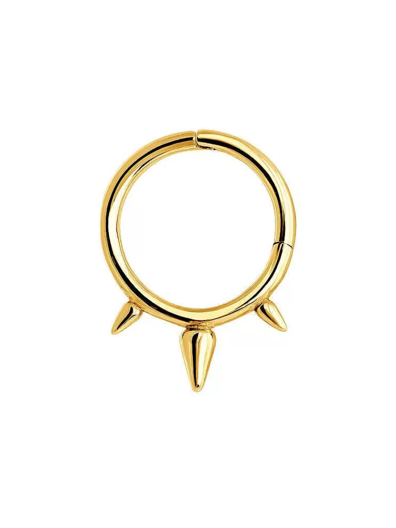 Aristocrazy Pendientes Por Unidad-Pendiente Individual De Plata 925 Banada En Oro Amarillo De 9K Con Pinchos