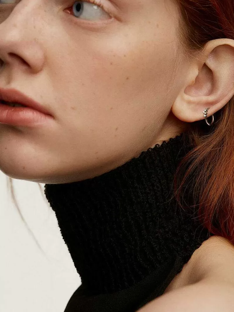 Aristocrazy Pendientes Por Unidad-Pendiente Individual Pequeno De Aro De Oro Amarillo De 9K Con Diamantes