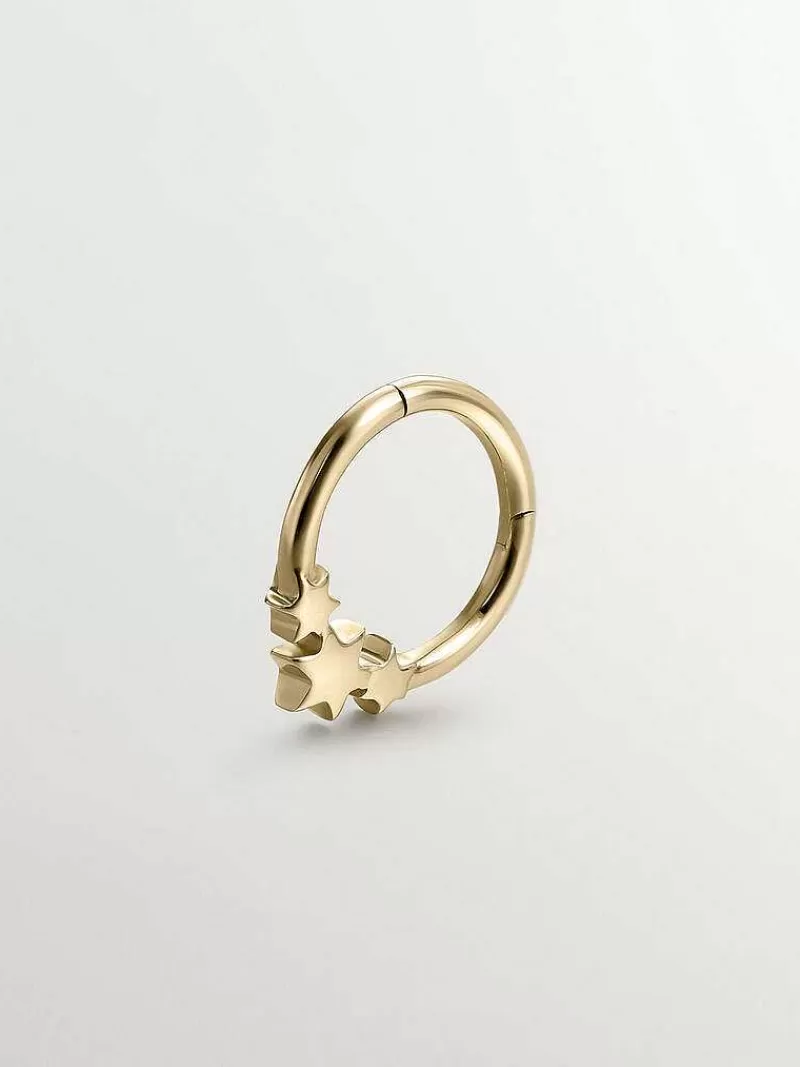 Aristocrazy Pendientes Por Unidad-Pendiente Pequeno De Aro De Oro Amarillo De 9K Con Estrellas