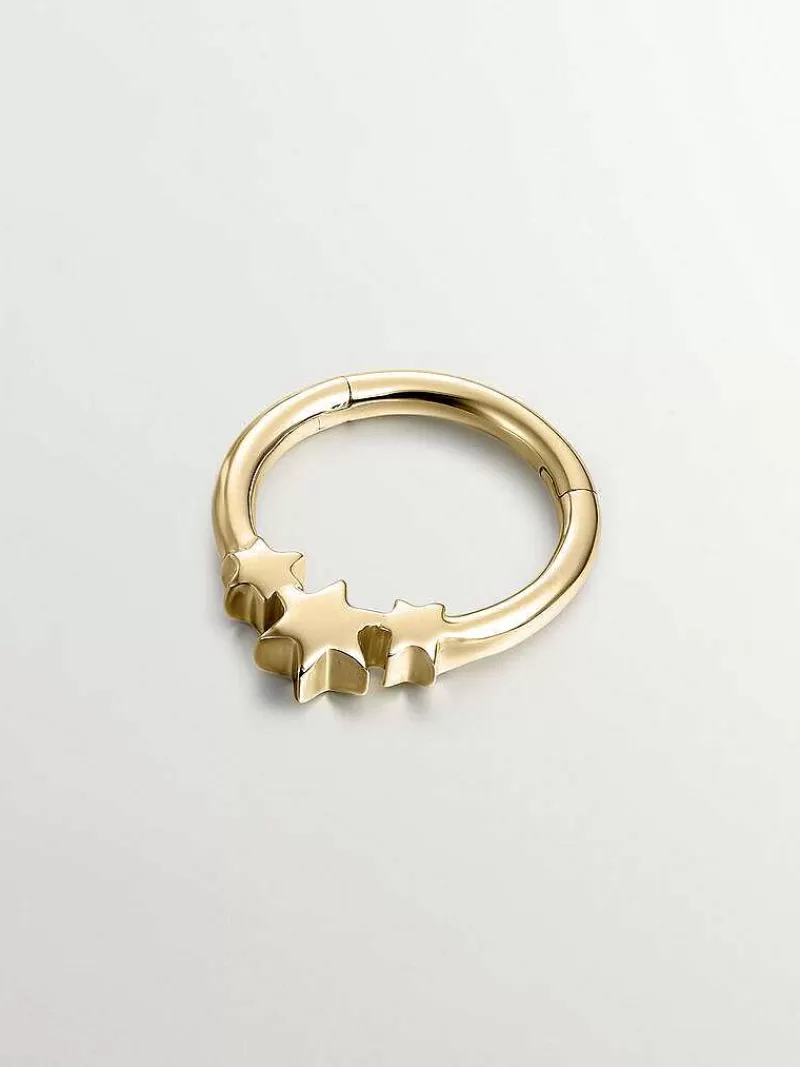Aristocrazy Pendientes Por Unidad-Pendiente Pequeno De Aro De Oro Amarillo De 9K Con Estrellas