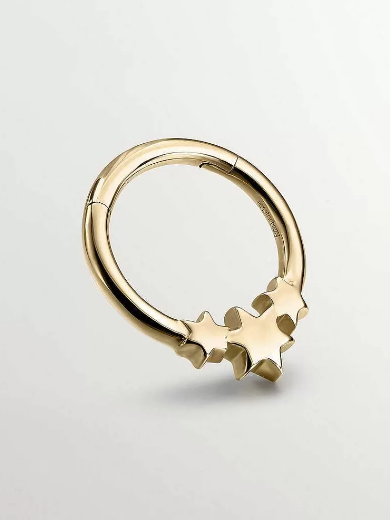 Aristocrazy Pendientes Por Unidad-Pendiente Pequeno De Aro De Oro Amarillo De 9K Con Estrellas