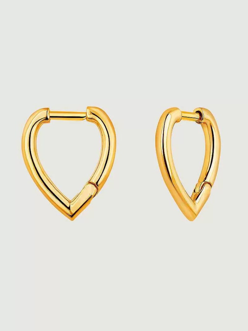 Aristocrazy Pendientes De Plata-Pendientes Con Forma De Gota De Plata 925 Banada En Oro Amarillo De 18K