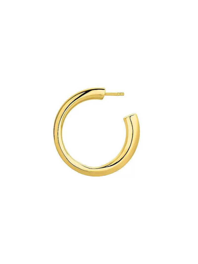Aristocrazy Pendientes De Aro-Pendientes De Aro Grandes De Plata 925 Banada En Oro Amarillo De 18K