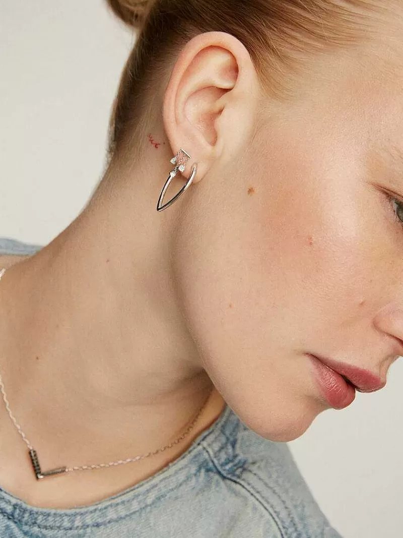 Aristocrazy Pendientes De Plata-Pendientes De Aro Grandes De Plata 925 Con Forma De Gota