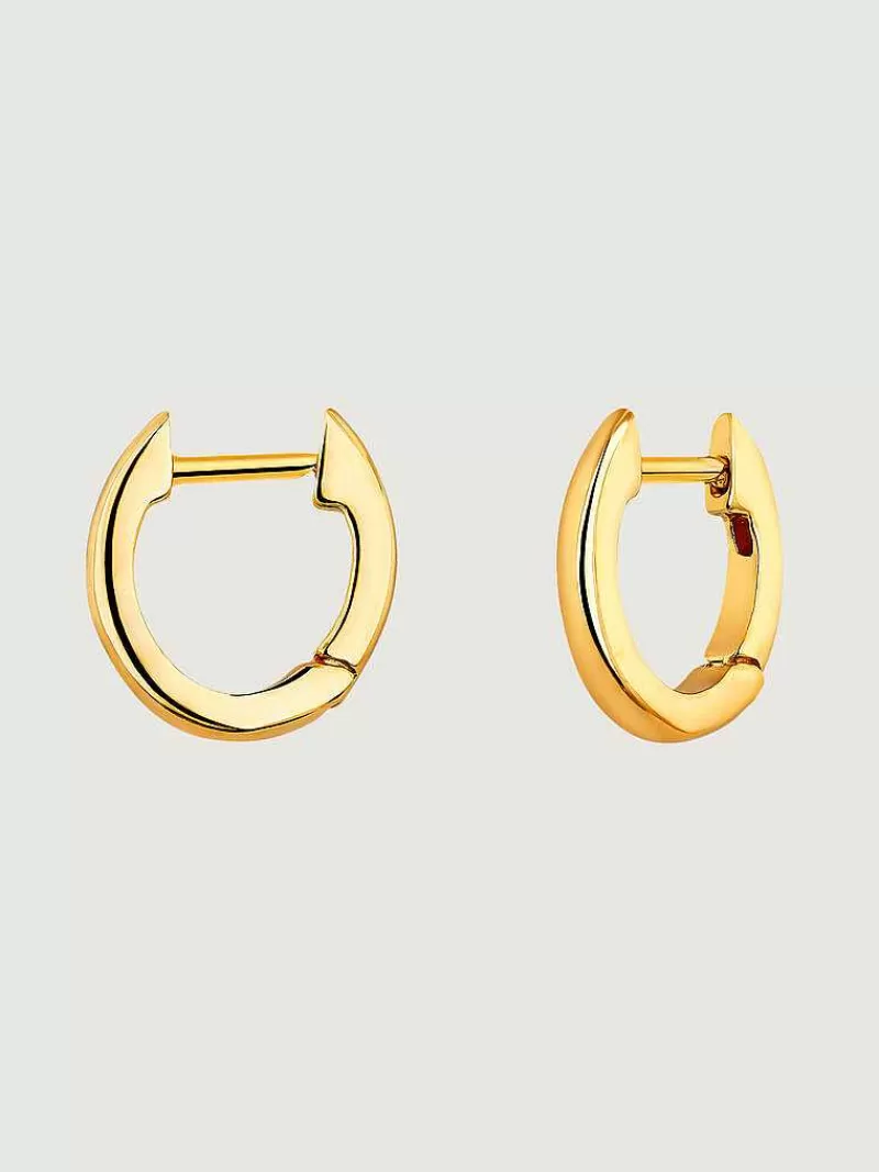 Aristocrazy Pendientes De Plata-Pendientes De Aro Pequenos De Plata 925 Banada En Oro Amarillo De 18K