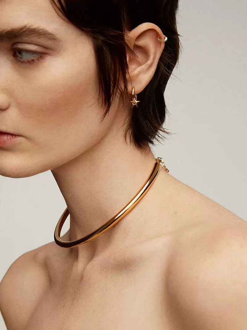 Aristocrazy Pendientes De Plata-Pendientes De Aro Pequenos De Plata 925 Banada En Oro De 18K Con Estrella