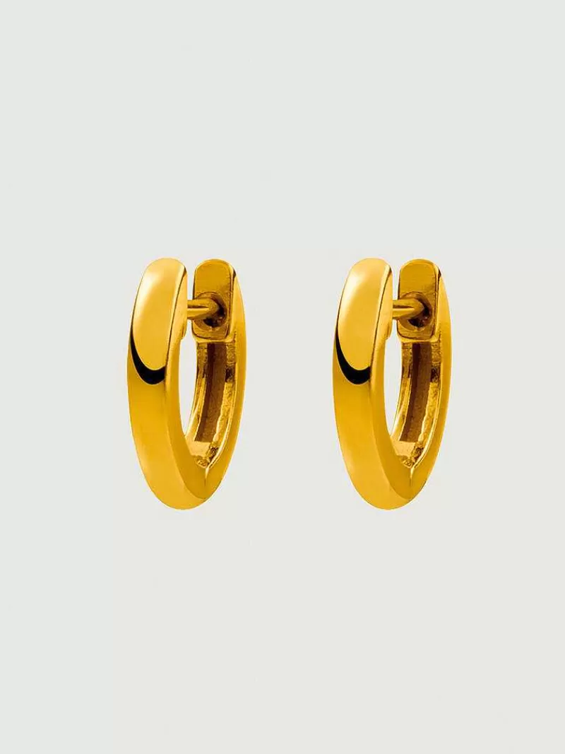 Aristocrazy Pendientes De Plata-Pendientes Pequenos De Aro De Plata 925 Banada En Oro Amarillo De 18K