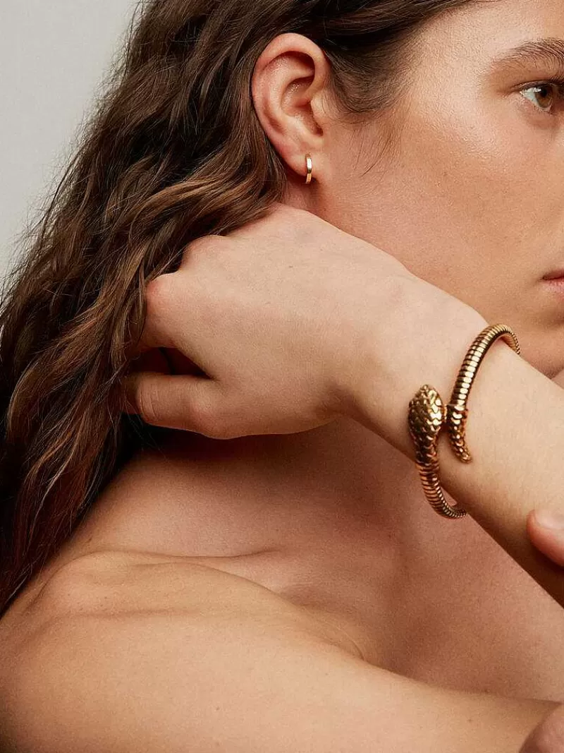 Aristocrazy Pendientes De Plata-Pendientes Pequenos De Aro De Plata 925 Banada En Oro Amarillo De 18K