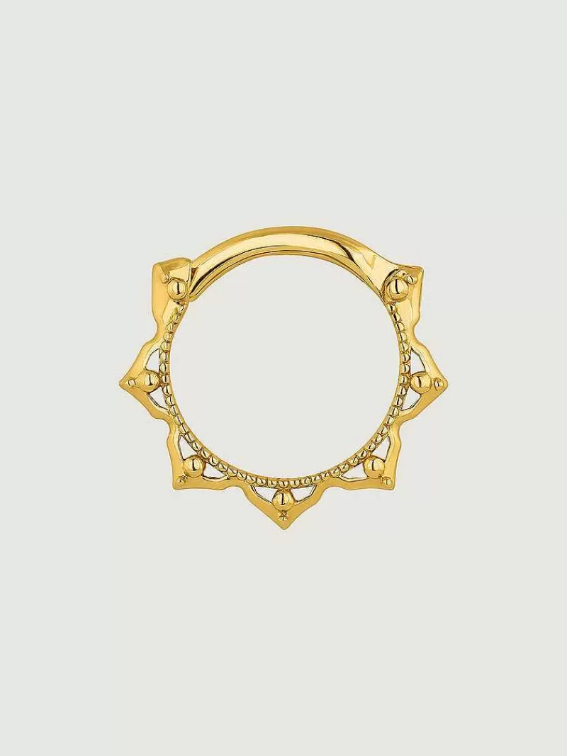 Aristocrazy Piercings De Oro-Piercing Daith De Aro De Oro Amarillo De 18K Con Pinchos