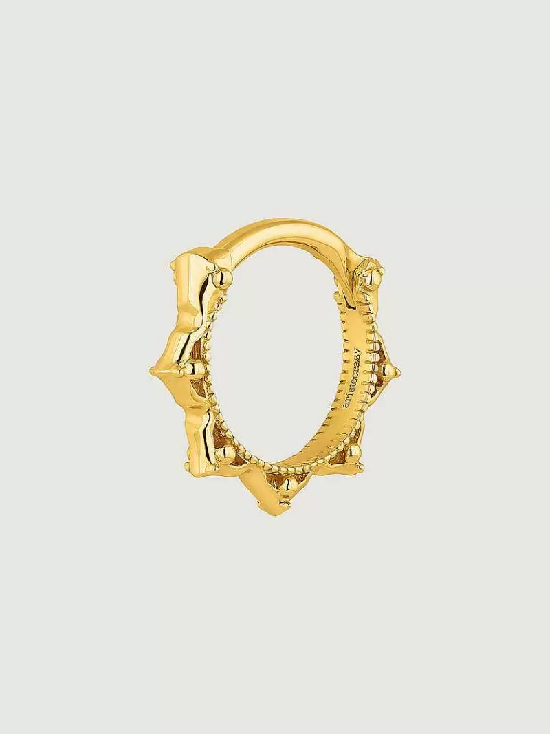 Aristocrazy Piercings De Oro-Piercing Daith De Aro De Oro Amarillo De 18K Con Pinchos