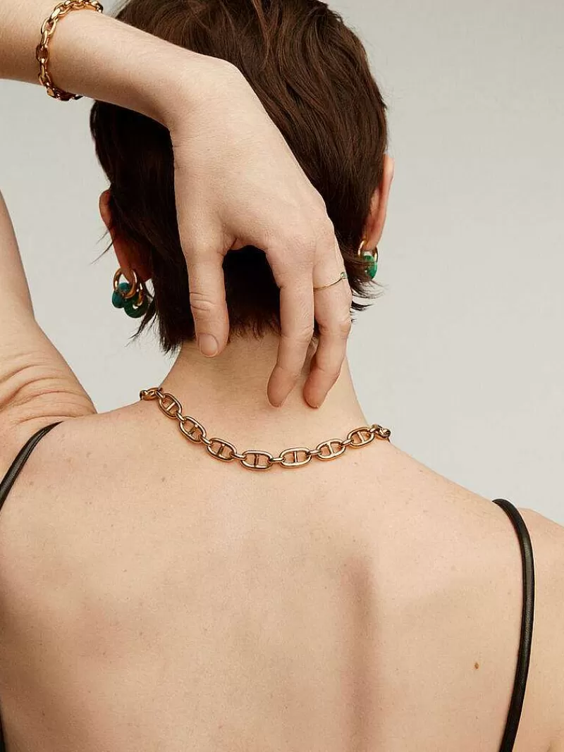 Aristocrazy Pulseras De Plata-Pulsera De Eslabones Forza De Plata 925 Banada En Oro Amarillo De 18K