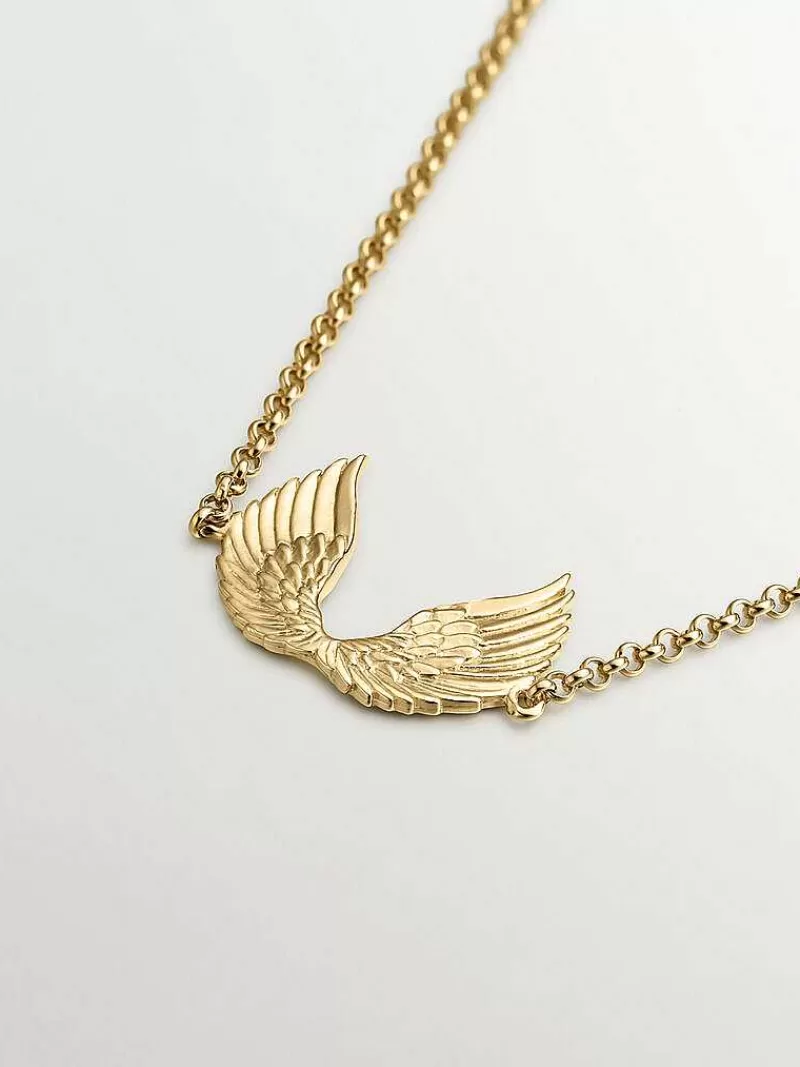 Aristocrazy Pulseras De Plata-Pulsera De Plata 925 Banada En Oro Amarillo De 18K Con Alas